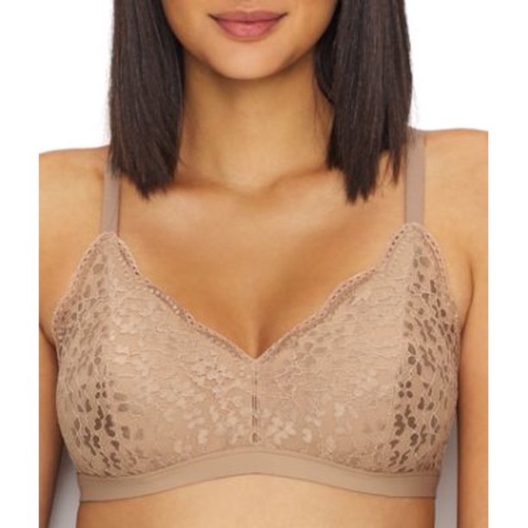 Warner's Beige Floral Lace Bralette - Picture 1 of 5